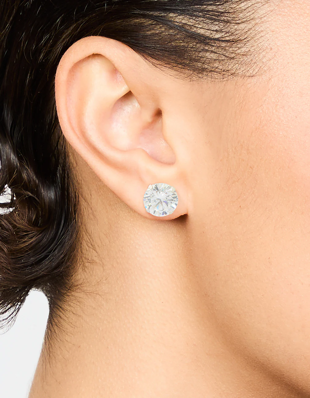 Sterling Silver Cubic Zirconia Triple Stud Earrings - Image 2