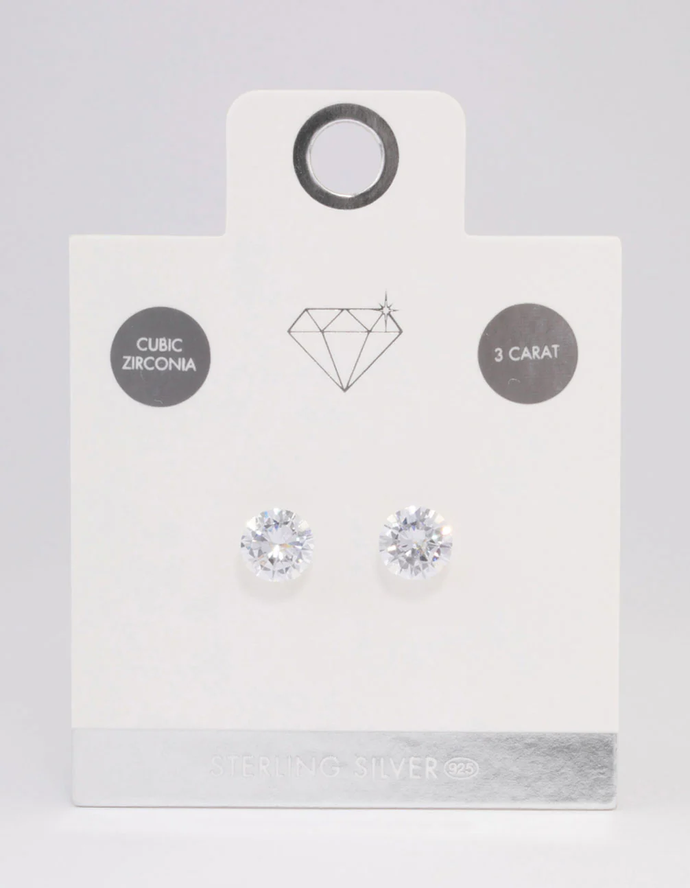 Sterling Silver Cubic Zirconia Triple Stud Earrings - Image 5