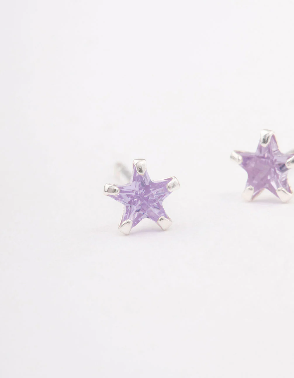 Sterling Silver Cubic Zirconia Star Stud Earrings - Image 2