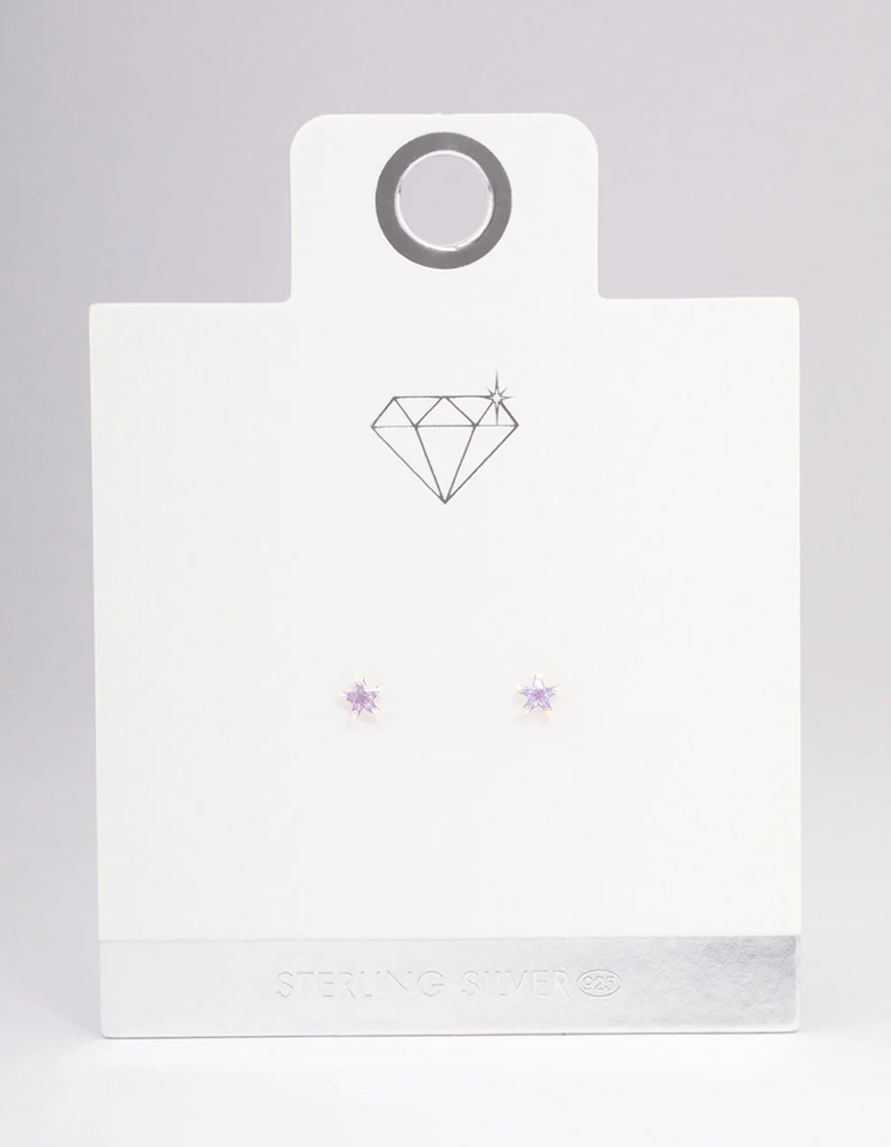 Sterling Silver Cubic Zirconia Star Stud Earrings - Image 3
