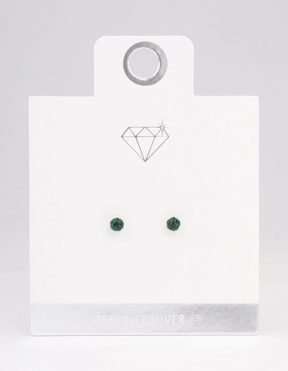 Sterling Silver Green Fireball Stud Earrings - Image 3