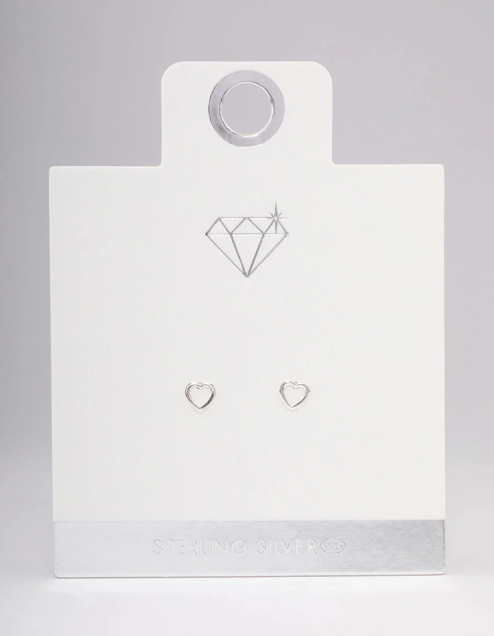Sterling Silver Open Heart Stud Earrings - Image 3