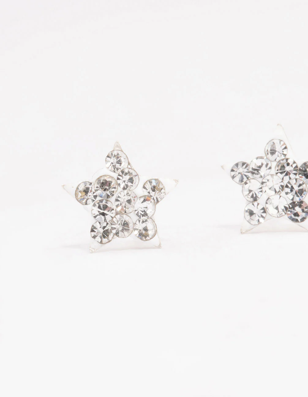 Sterling Silver Pave Star Stud Earrings - Image 2
