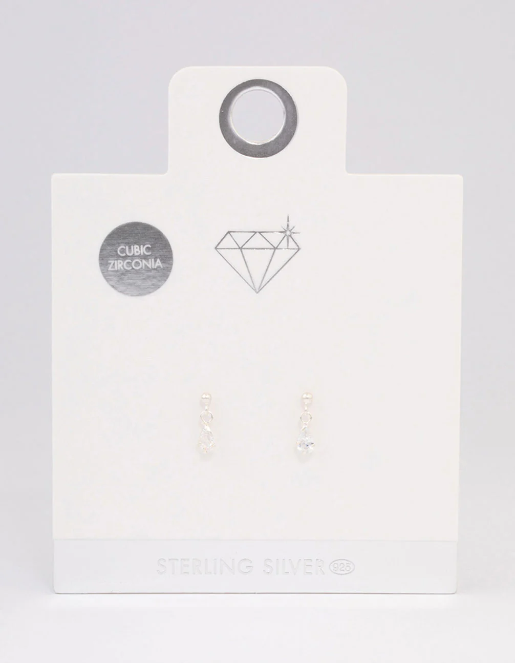 Sterling Silver Pear Cubic Zirconia Drop Earrings - Image 5