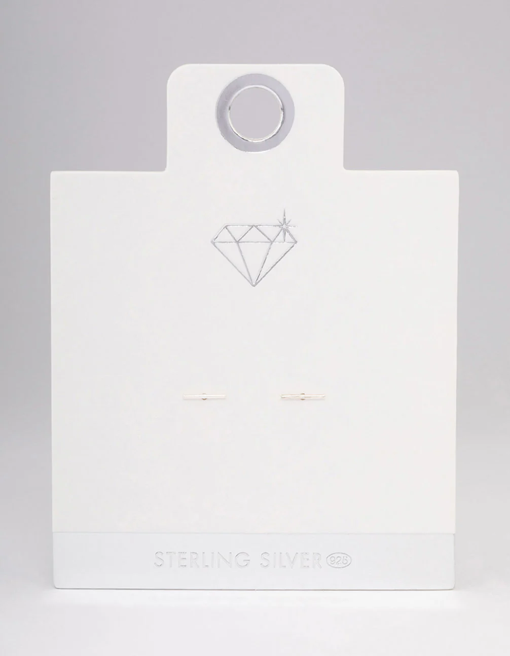 Sterling Silver Plain Bar Stud Earrings - Image 3