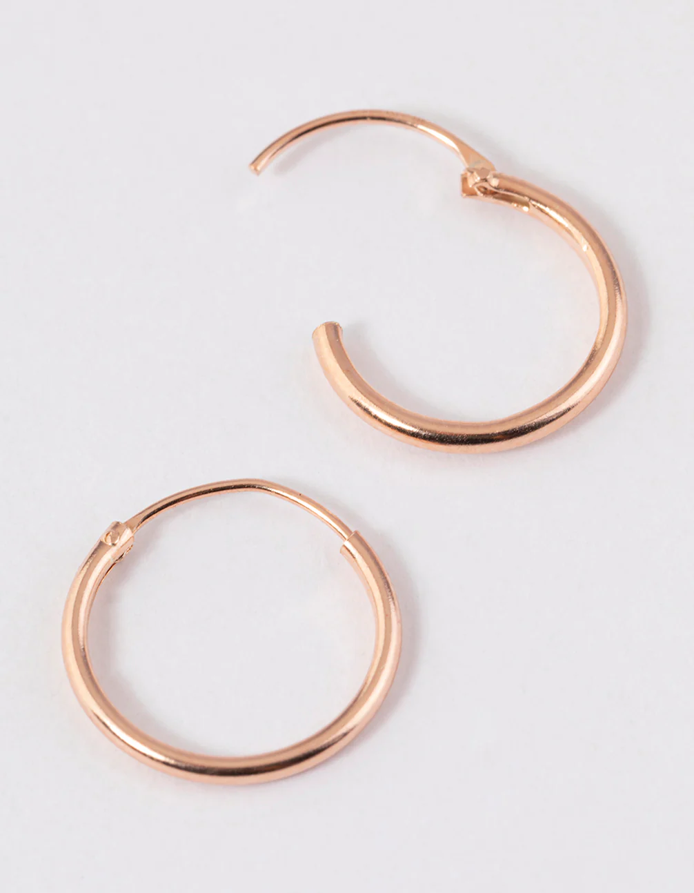 Rose Gold Plated Sterling Silver Hoop Earrings 10mm - Image 2