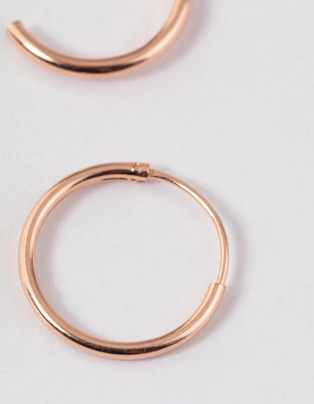 Rose Gold Plated Sterling Silver Hoop Earrings 10mm - Image 3