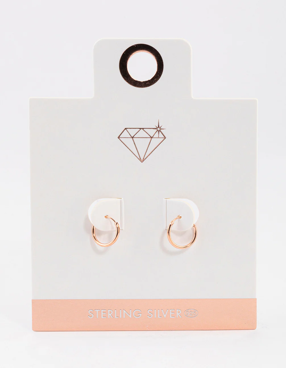 Rose Gold Plated Sterling Silver Hoop Earrings 10mm - Image 4