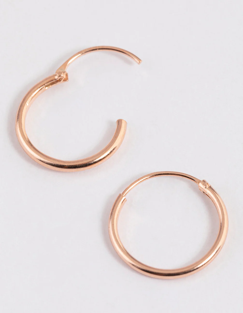 Rose Gold Plated Sterling Silver Hoop Earrings 12mm - Image 2