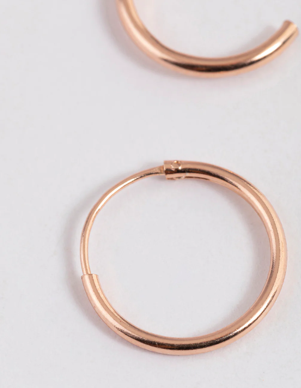 Rose Gold Plated Sterling Silver Hoop Earrings 12mm - Image 3