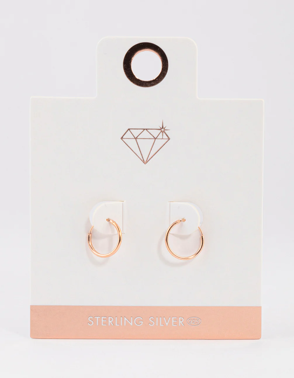 Rose Gold Plated Sterling Silver Hoop Earrings 12mm - Image 4