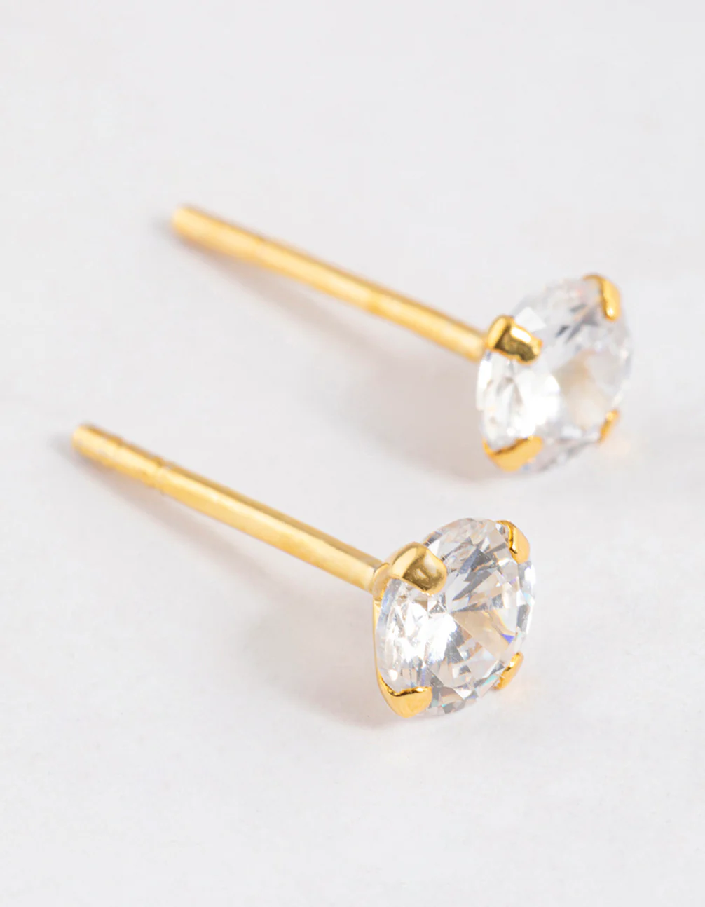 Gold Plated Sterling Silver Dainty Stud Earrings - Image 5