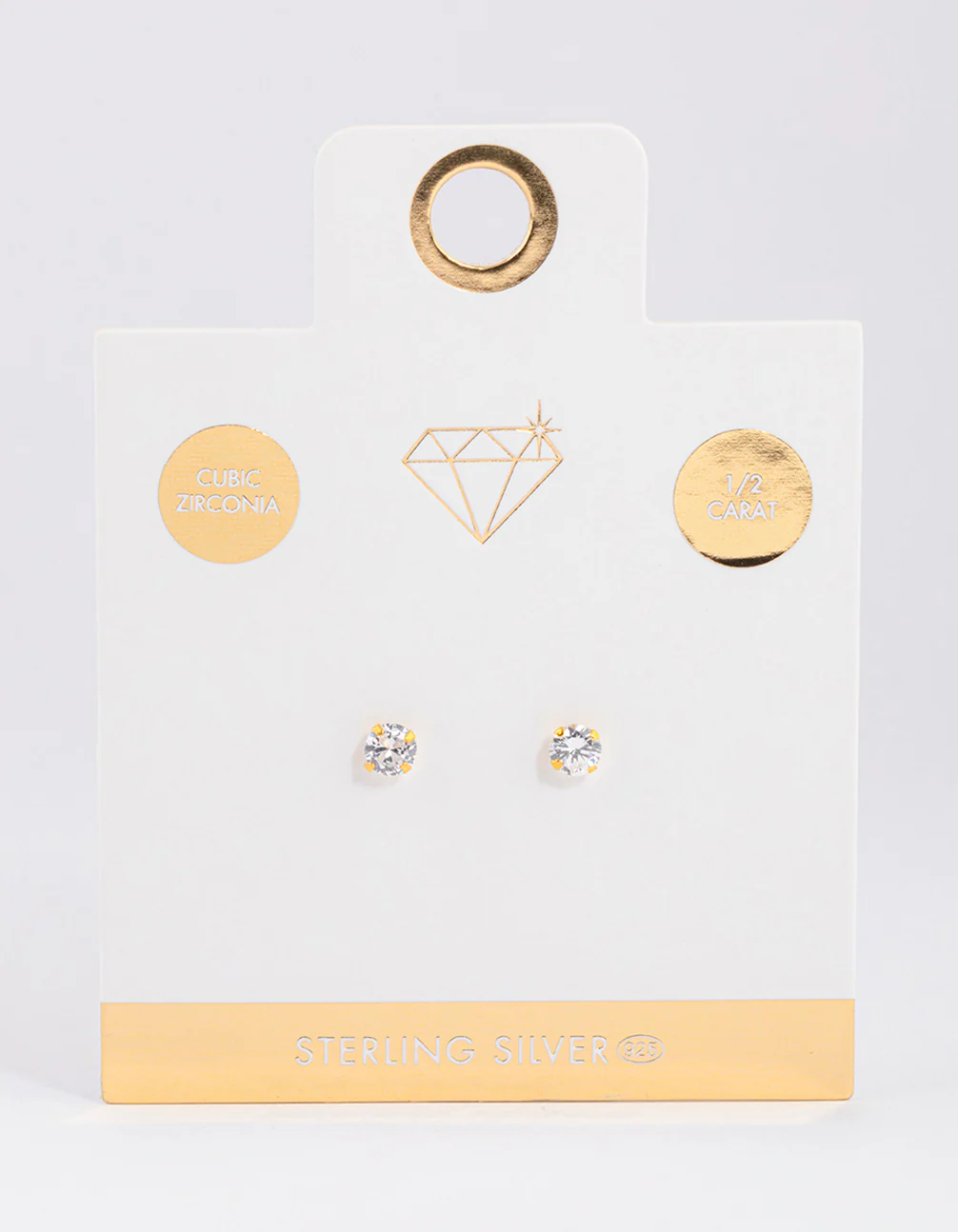 Gold Plated Sterling Silver Dainty Stud Earrings - Image 6