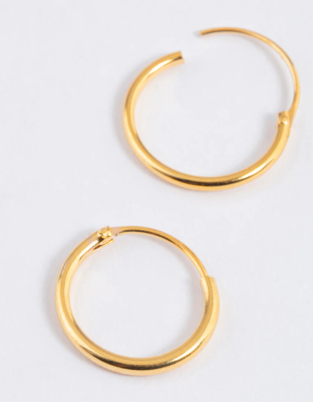 Gold Plated Sterling Silver Hoop Earrings 12mm - Image 4