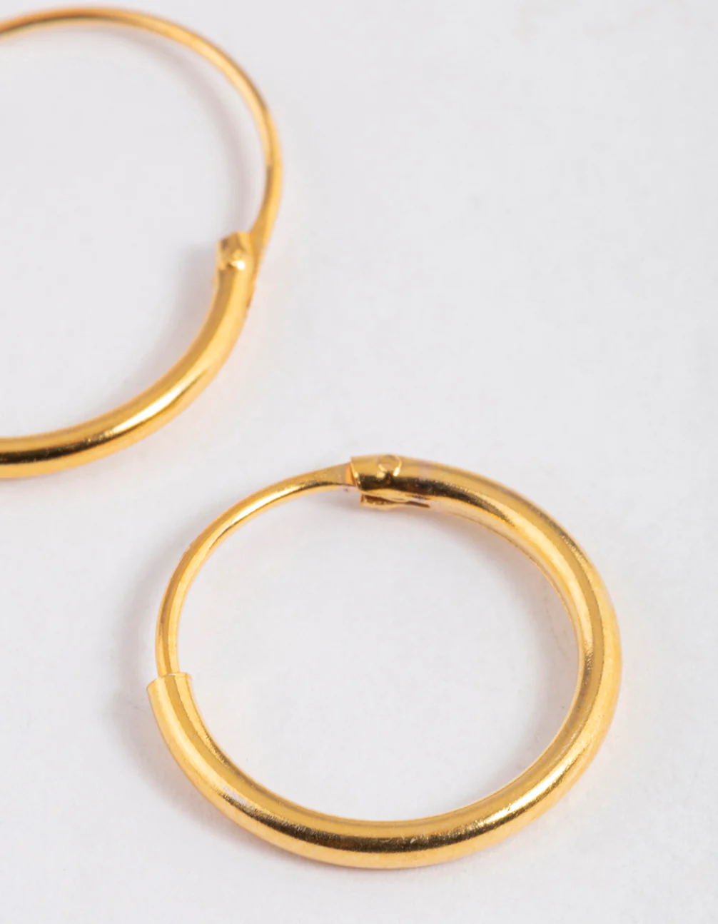 Gold Plated Sterling Silver Hoop Earrings 12mm - Image 5