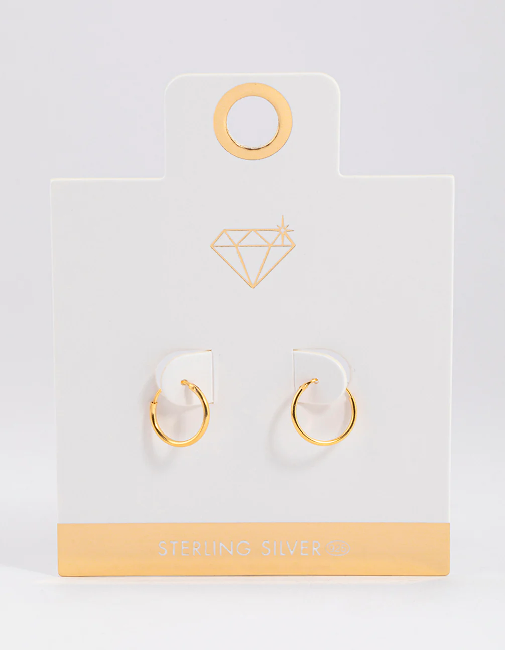 Gold Plated Sterling Silver Hoop Earrings 12mm - Image 6