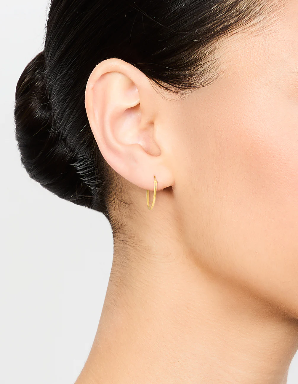 Gold Plated Sterling Silver Hoop Earrings 16mm - Image 2