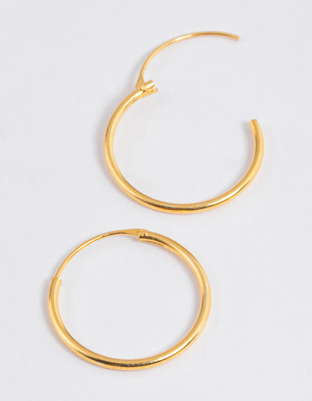 Gold Plated Sterling Silver Hoop Earrings 16mm - Image 4
