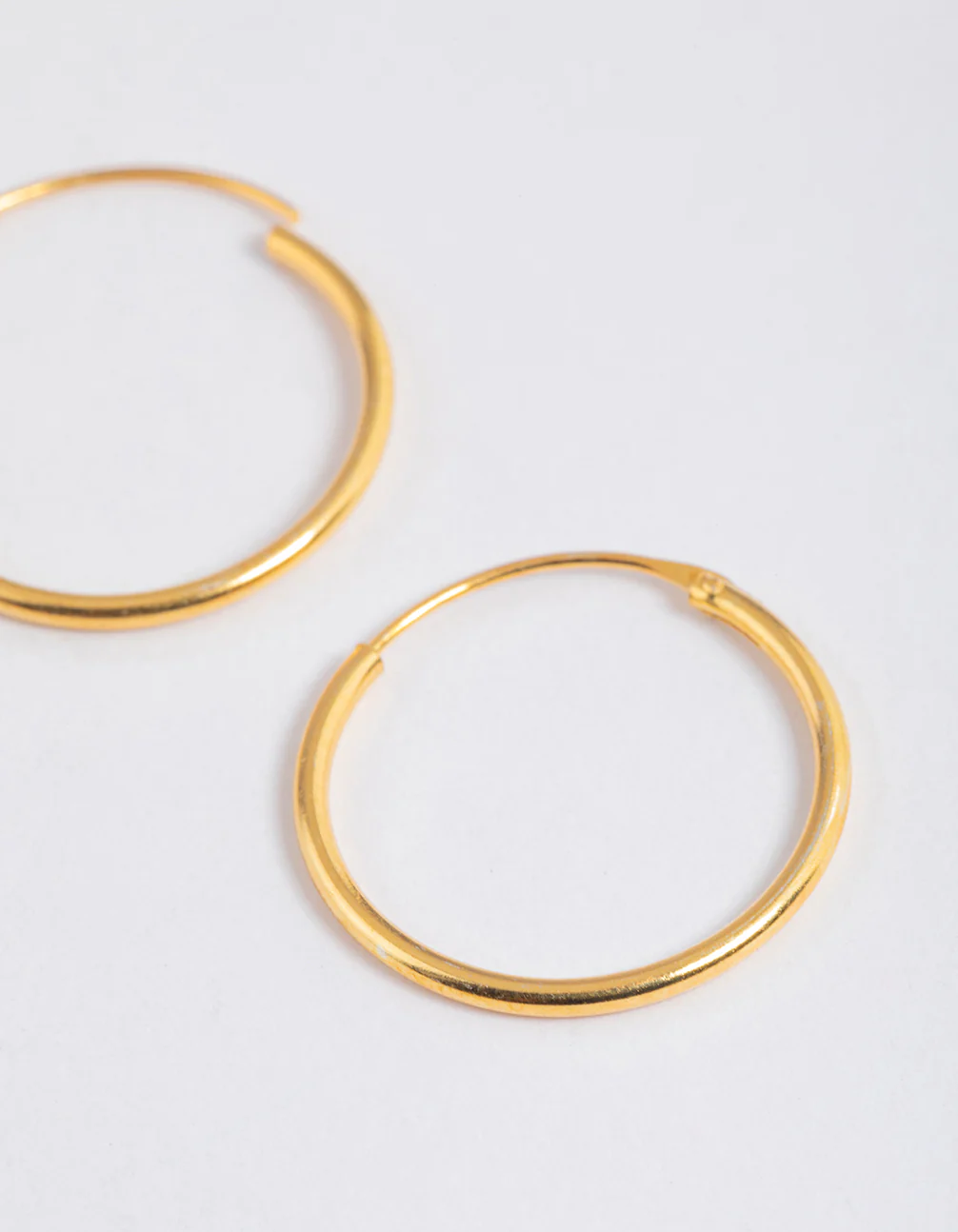 Gold Plated Sterling Silver Hoop Earrings 16mm - Image 5