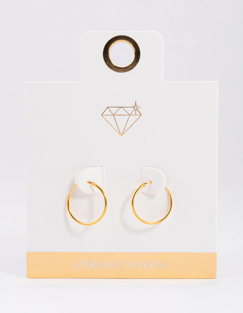 Gold Plated Sterling Silver Hoop Earrings 16mm - Image 6