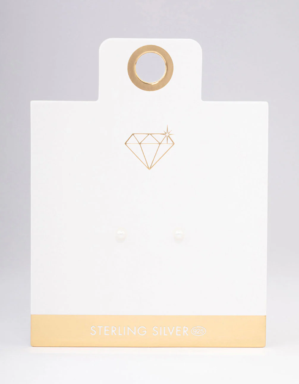 Gold Plated Sterling Silver Pearl Stud Earrings 3mm - Image 3
