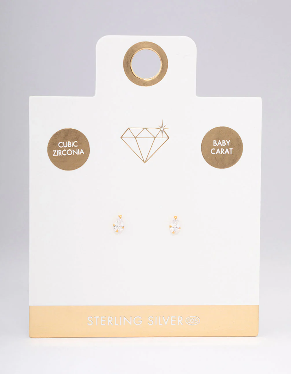Gold Plated Sterling Silver Baby Pear Stud Earrings - Image 3
