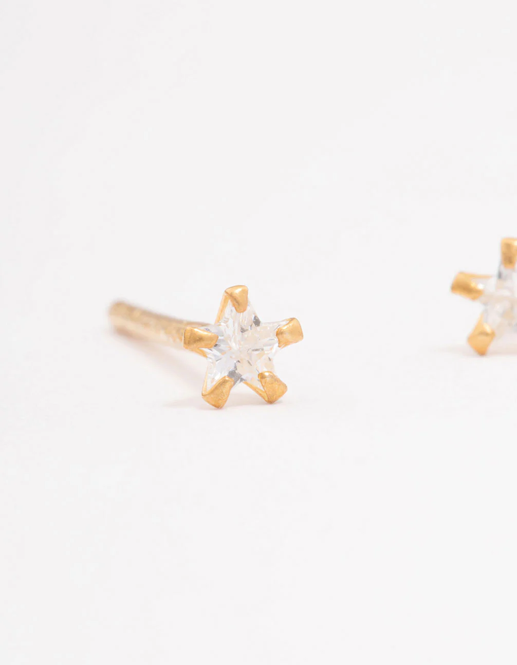 Gold Plated Sterling Silver Baby Star Stud Earrings - Image 2