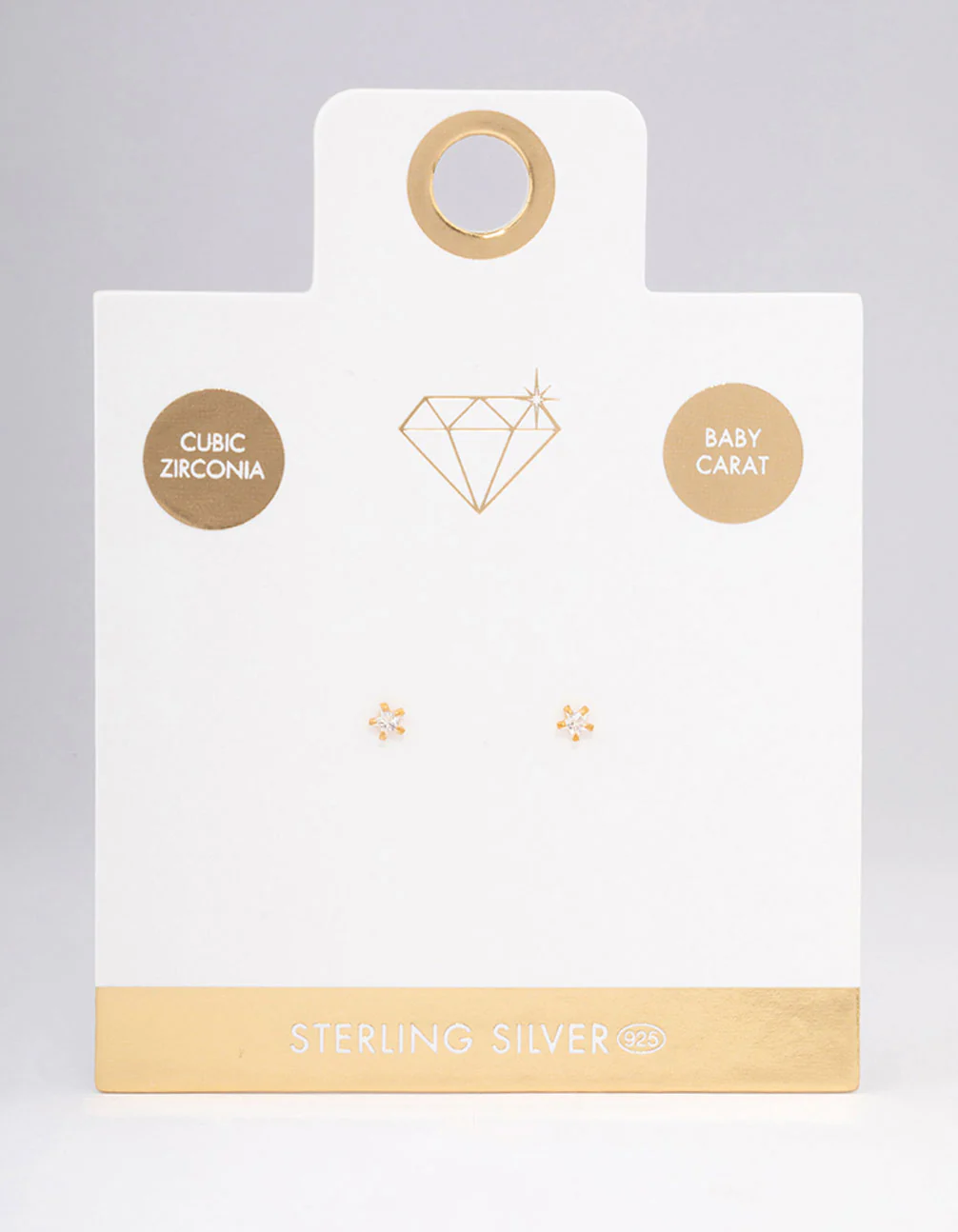 Gold Plated Sterling Silver Baby Star Stud Earrings - Image 3