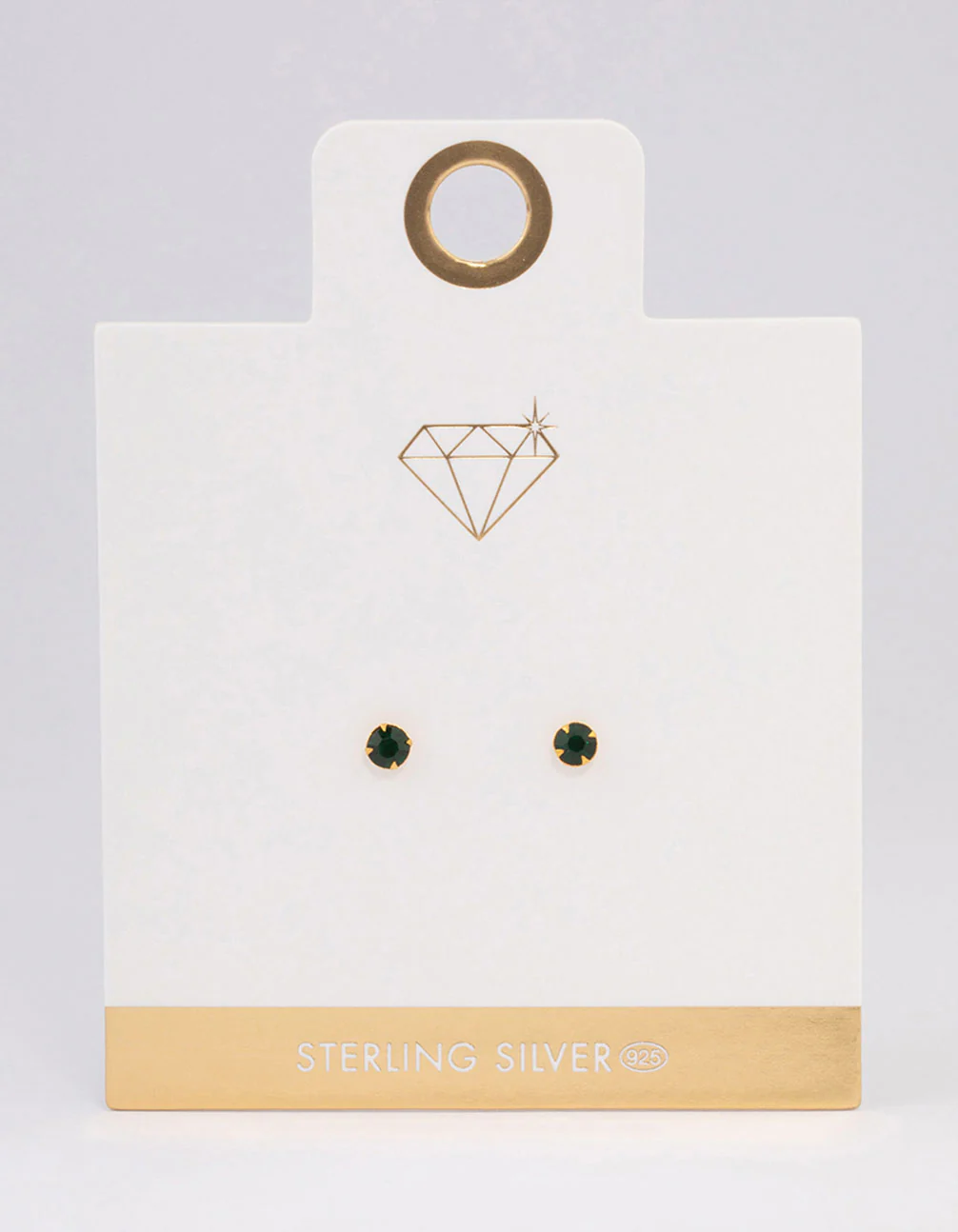 Gold Plated Sterling Silver Diamante Stud Earrings 4mm - Image 3
