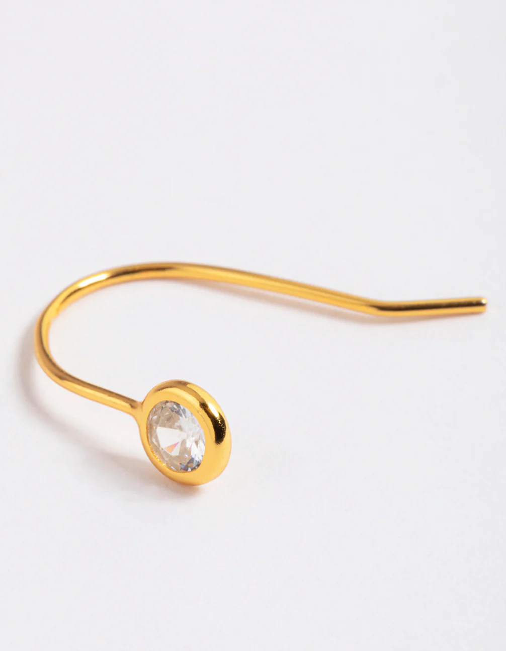 Gold Plated Sterling Silver Encased Cubic Zirconia Drop Earrings - Image 3