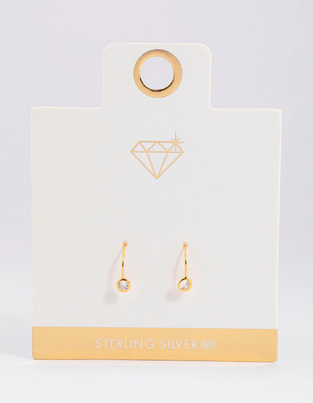 Gold Plated Sterling Silver Encased Cubic Zirconia Drop Earrings - Image 4