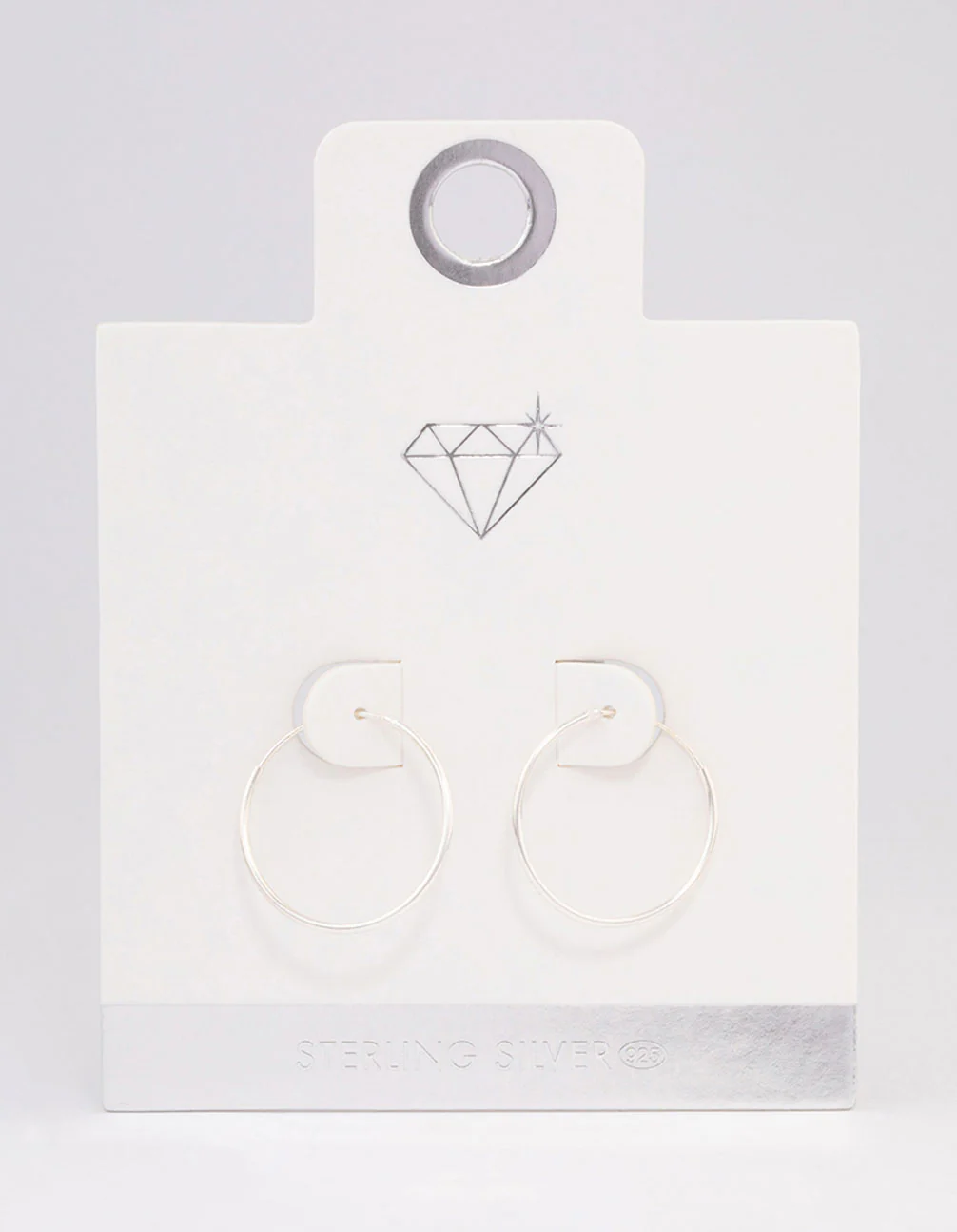 Sterling Silver Hoop Earrings 20mm - Image 3