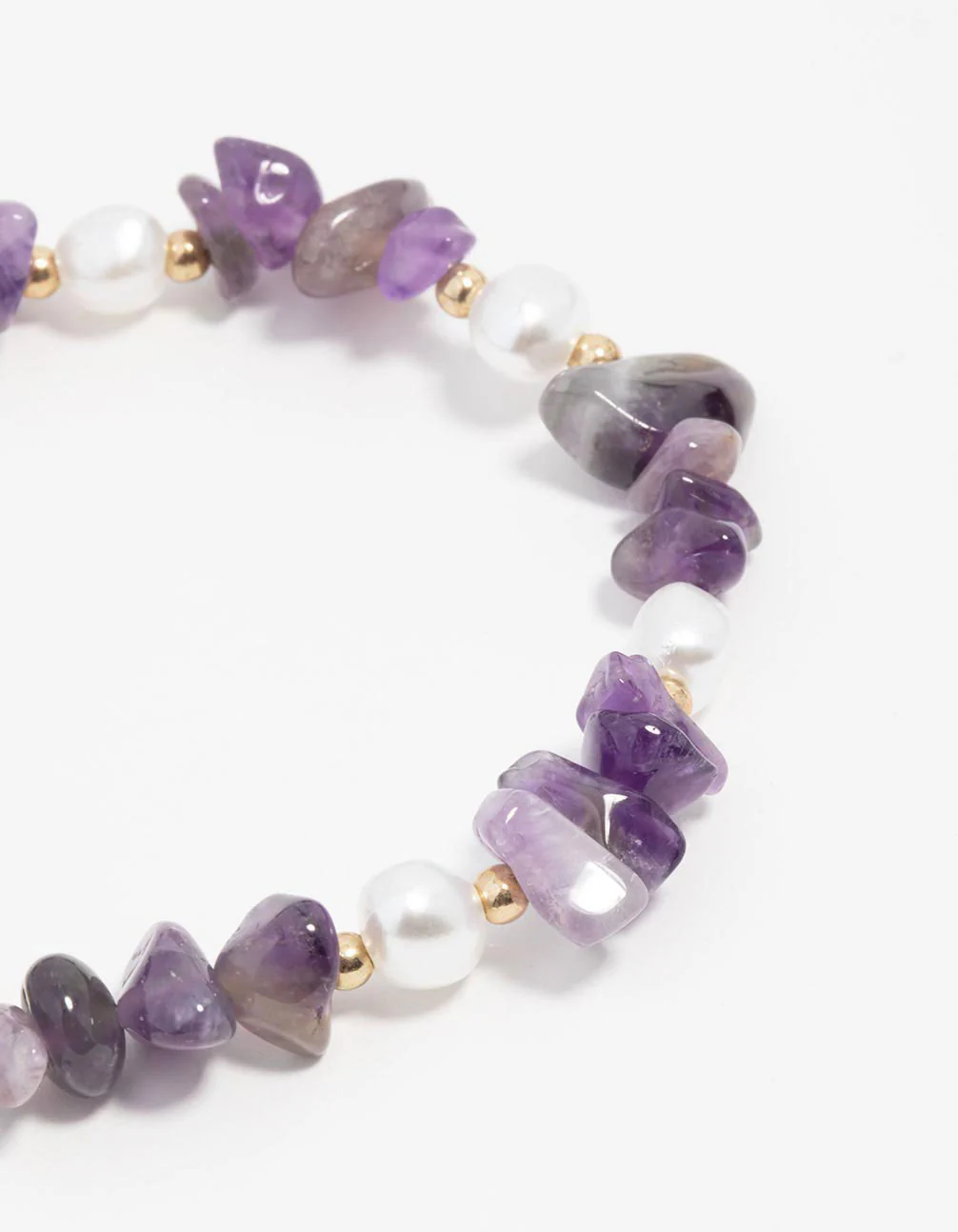 Amethyst Semi Precious Chip And Pearl Bracelet - Image 2