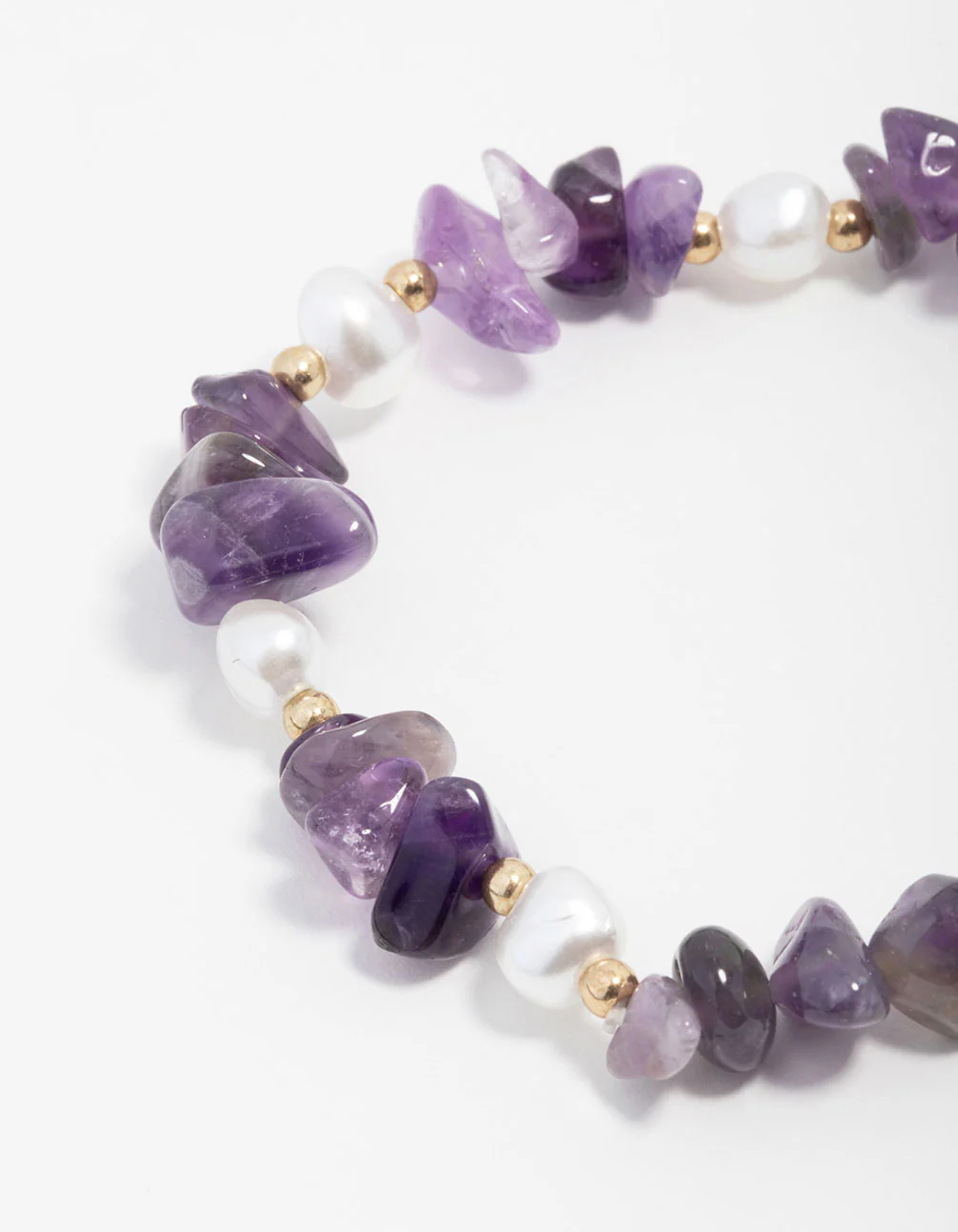 Amethyst Semi Precious Chip And Pearl Bracelet - Image 3