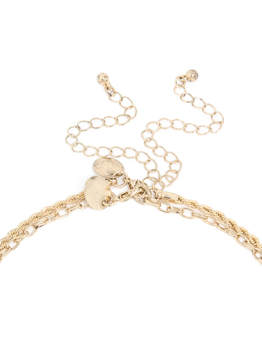 Antique Gold Double Heart Layered Necklace - Image 3