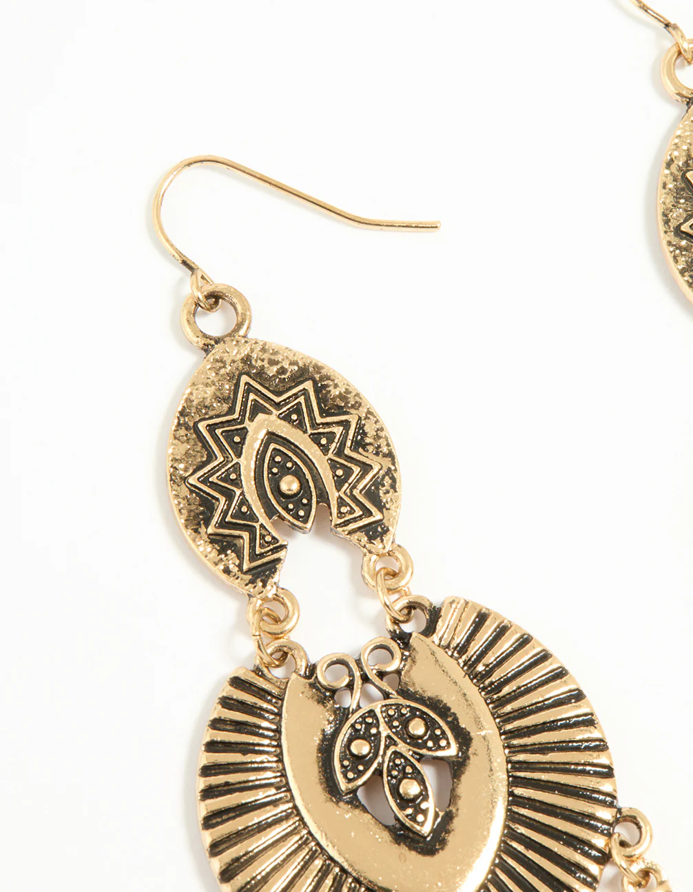 Antique Gold Dreamcatcher Drop Earrings - Image 4
