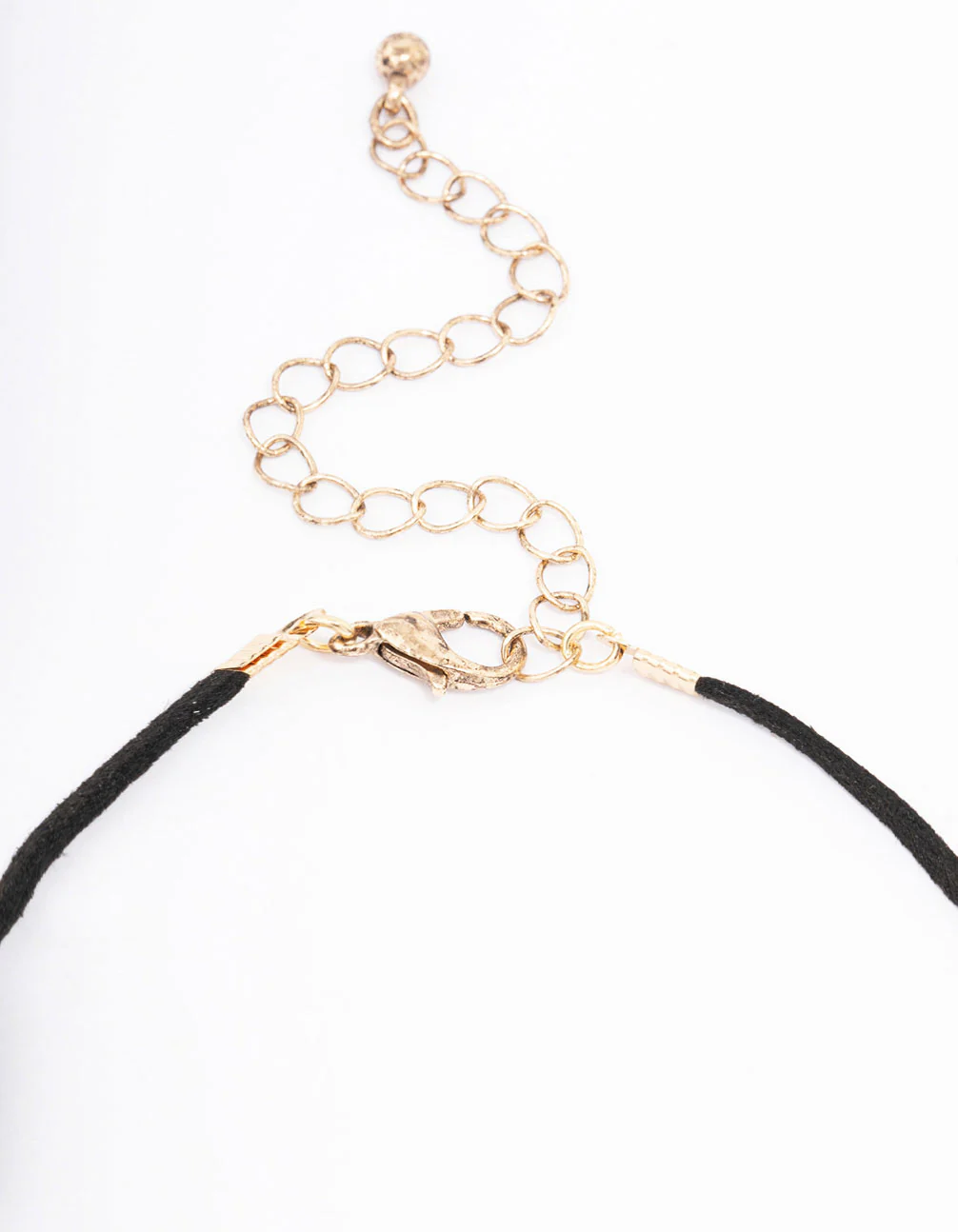 Antique Gold Rustic Stone Cord Pendant Necklace - Image 3
