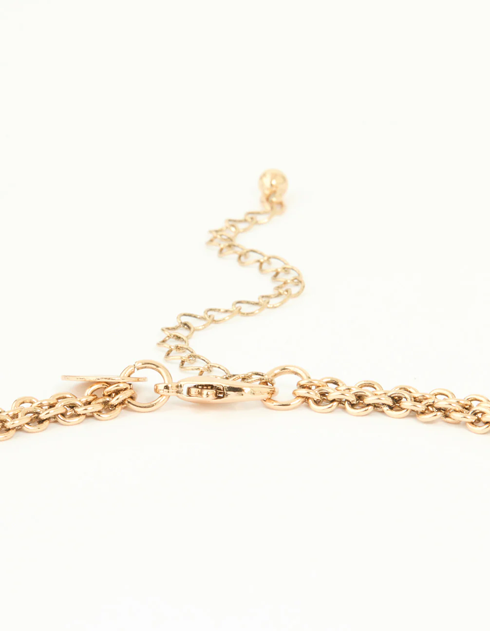 Antique Gold Textured Brown Circle Disc Layered Necklace - Image 3