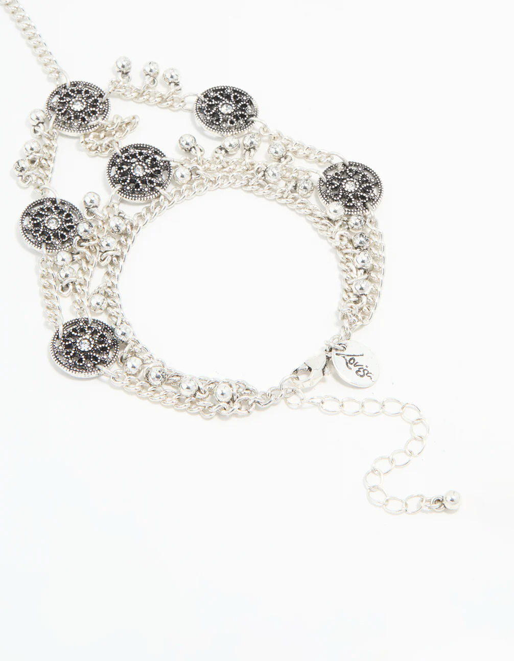 Antique Silver Coin Hand Chain - Image 3