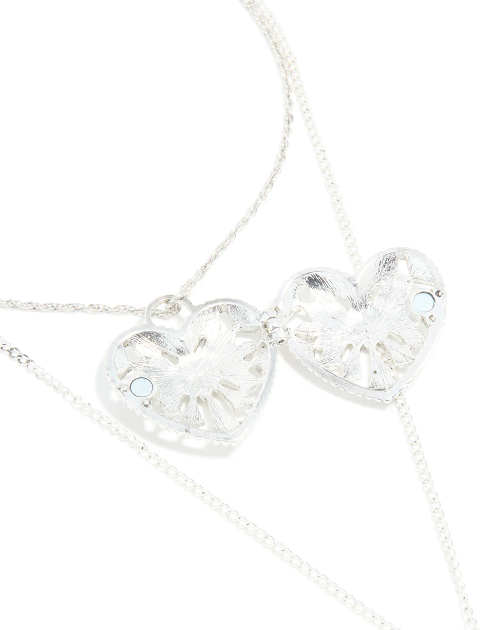 Antique Silver Heart & Arrow Boho Charm Layered Necklace - Image 3
