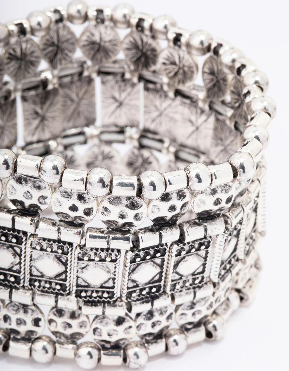 Antique Silver Stretch Bracelet - Image 2
