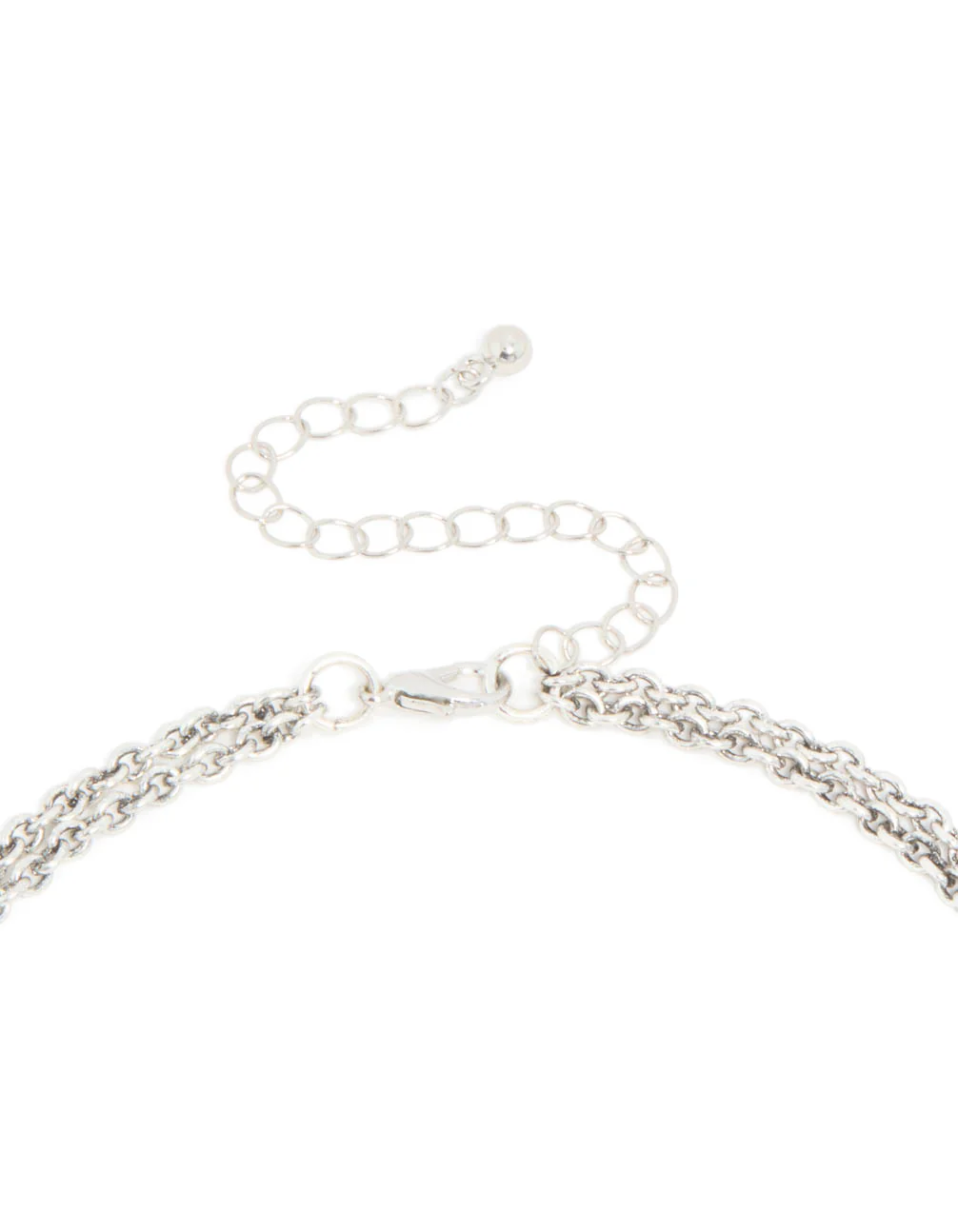 Antique Silver Textured Blue Circle Layered Necklace - Image 3