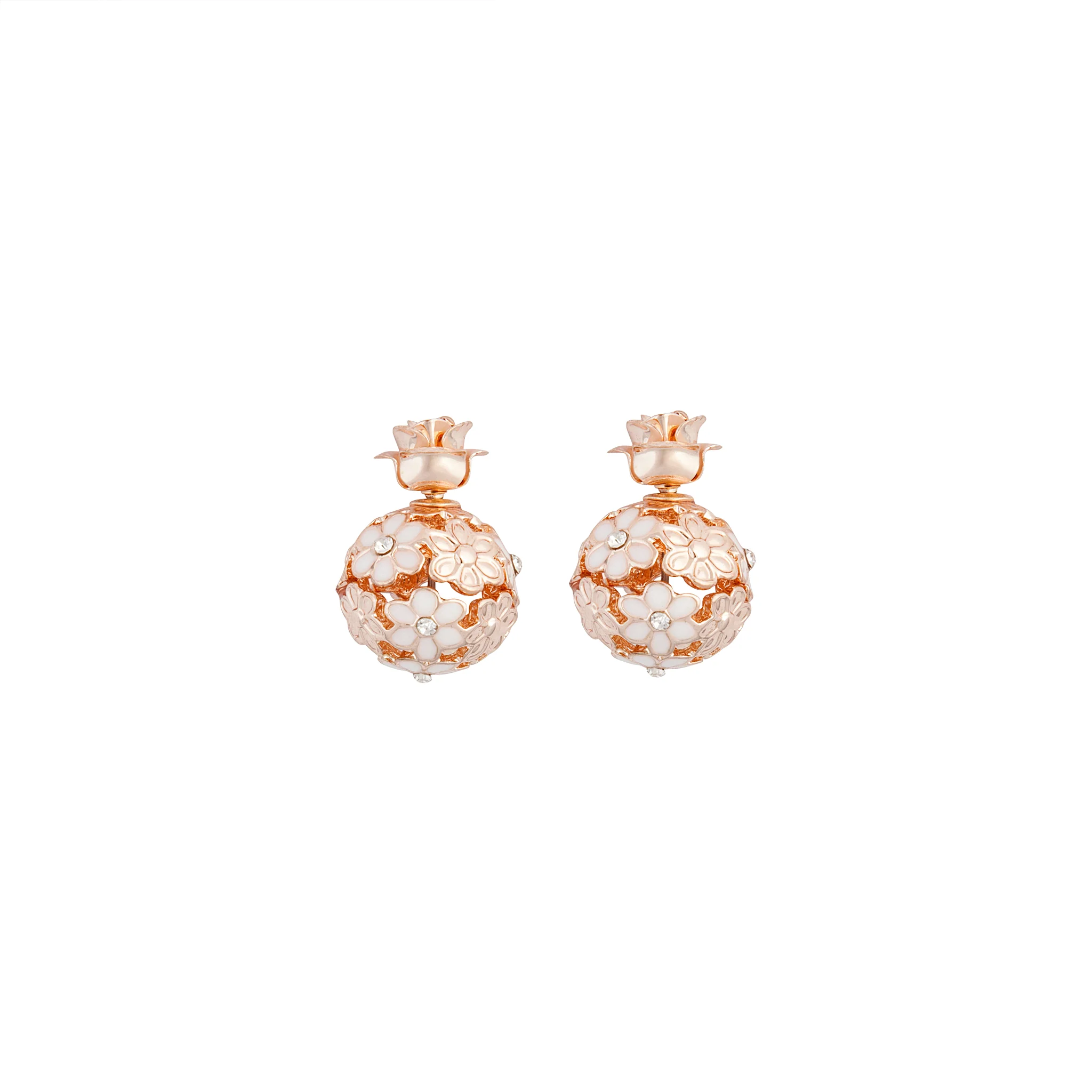Rose Gold Flower Switch Earrings