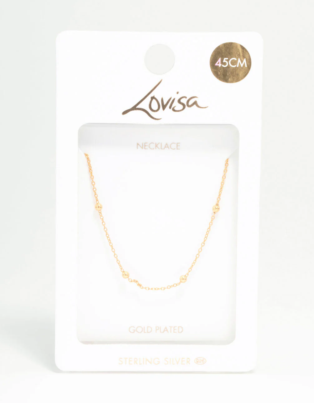 Gold Plated Sterling Silver Ball Chain Necklace - Image 3