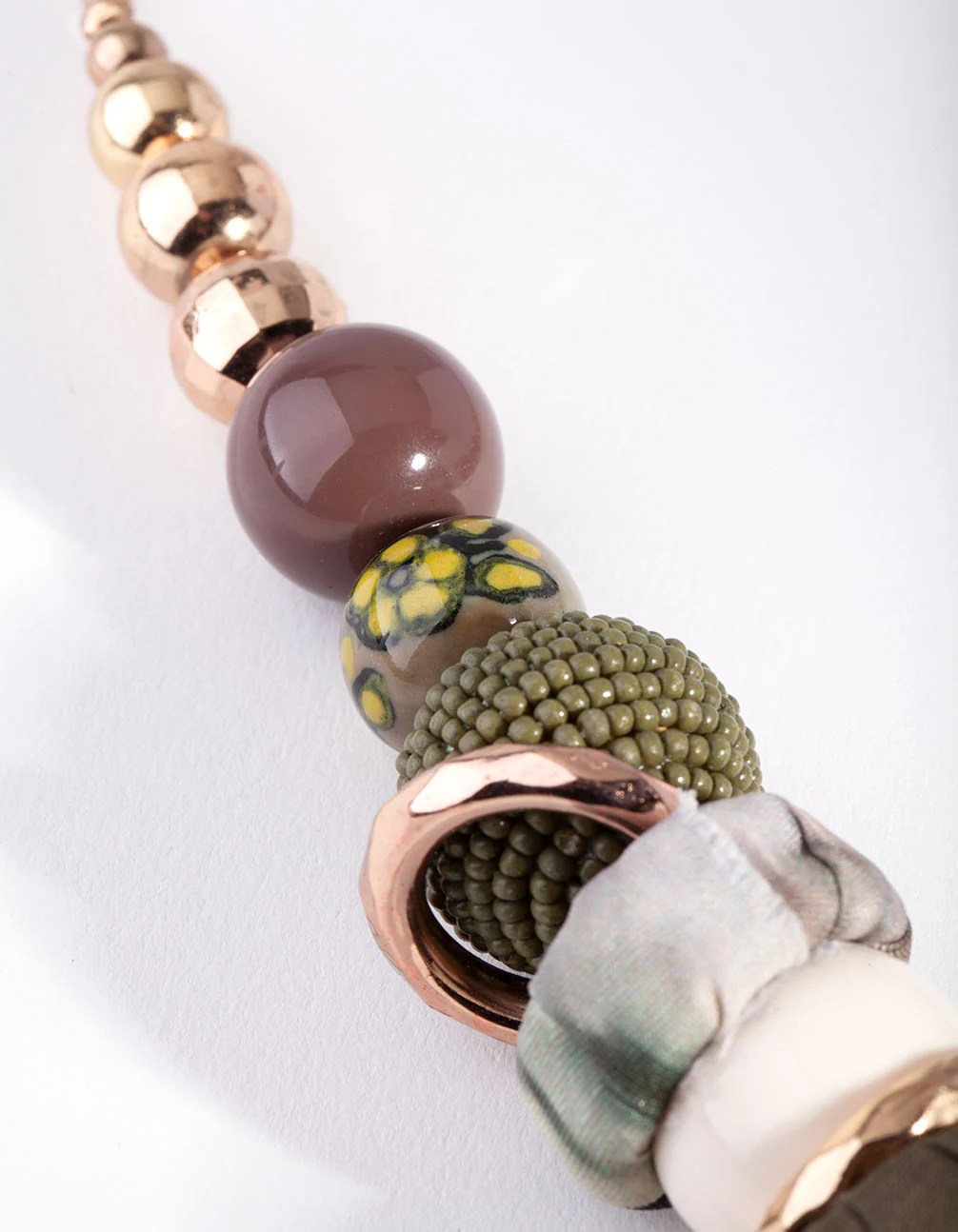 Neutral Green Bead Necklace - Image 3