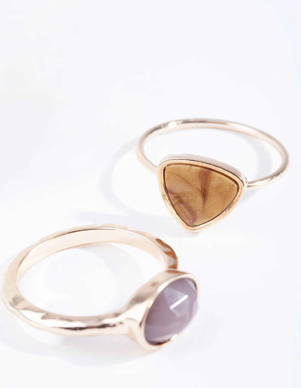 Gold Neutral Stone 3 Stack Ring Pack - Image 2