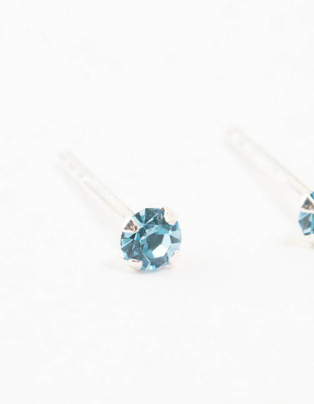 Baby Blue Czech Bohemia Crystal Sterling Silver Stud Earrings - Image 4