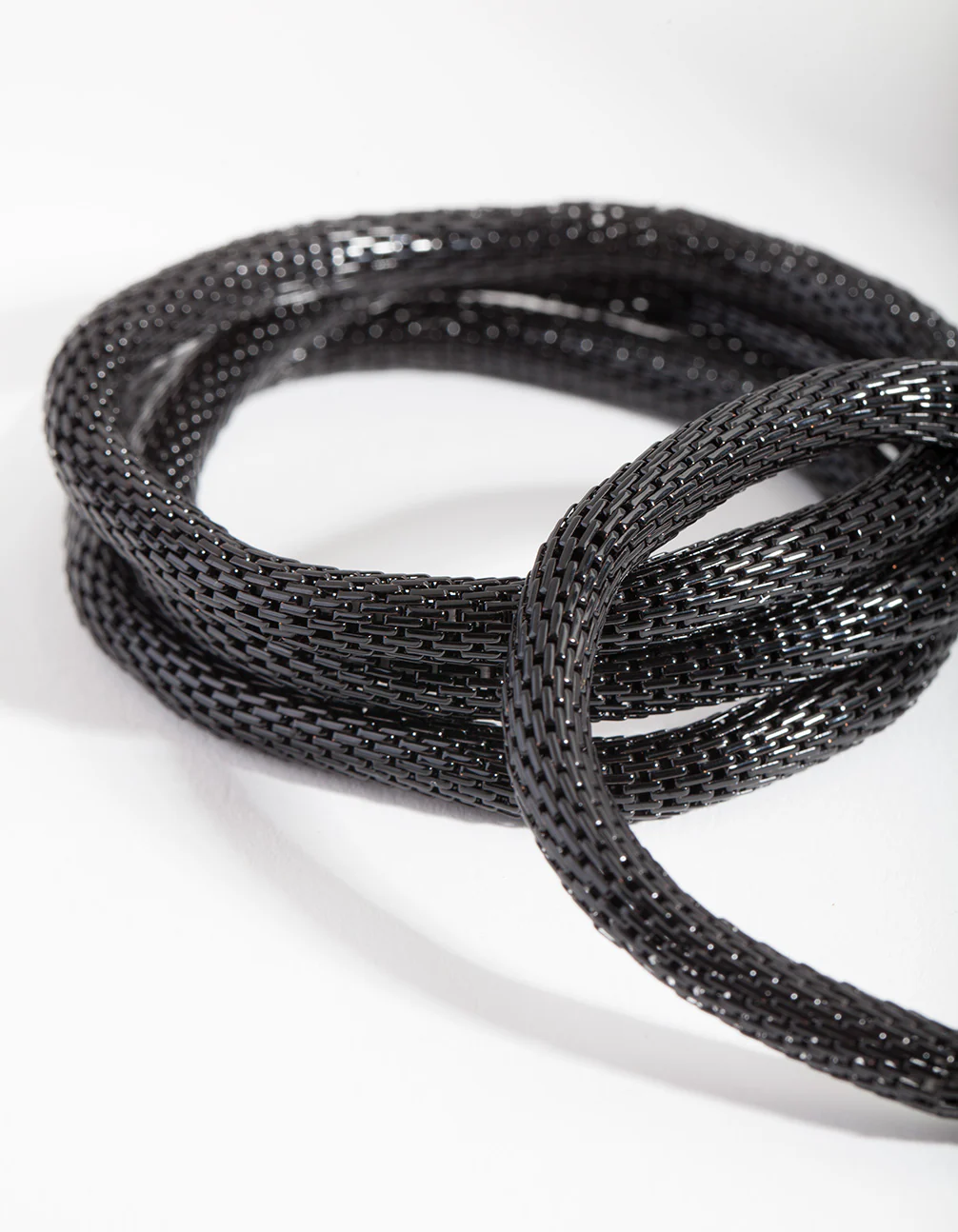Black Stretch Mesh Bracelet 4-Pack - Image 2