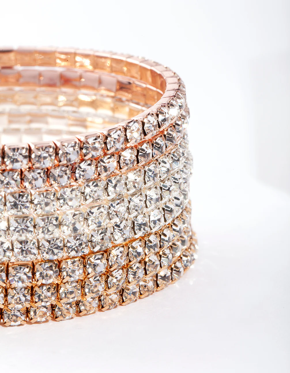 Mixed Metal Diamante Bracelet 8-Pack - Image 2