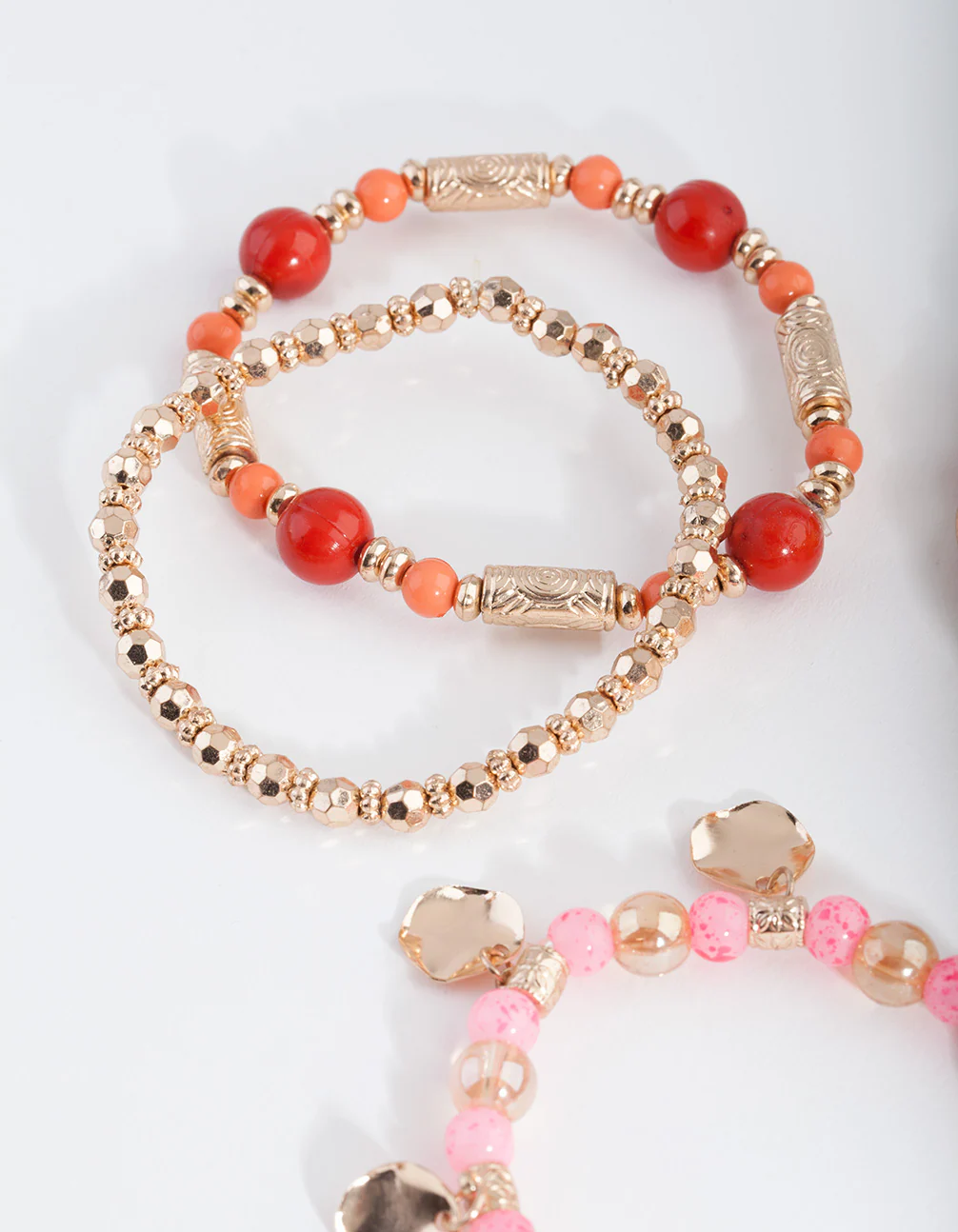 Orange Stretch Mixed Bangle 5-Pack - Image 2